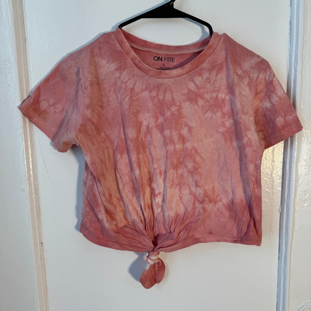 Natural Dyes Tie Dye Crop Top Cotton Dusty Rose Romantic Maximalist Festival L